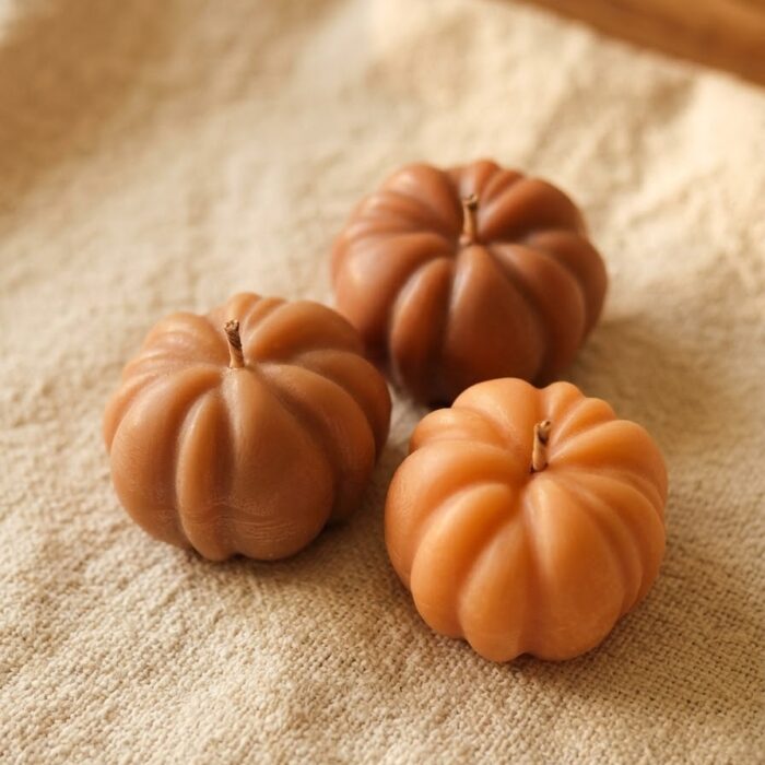 Bougie forme citrouille automne