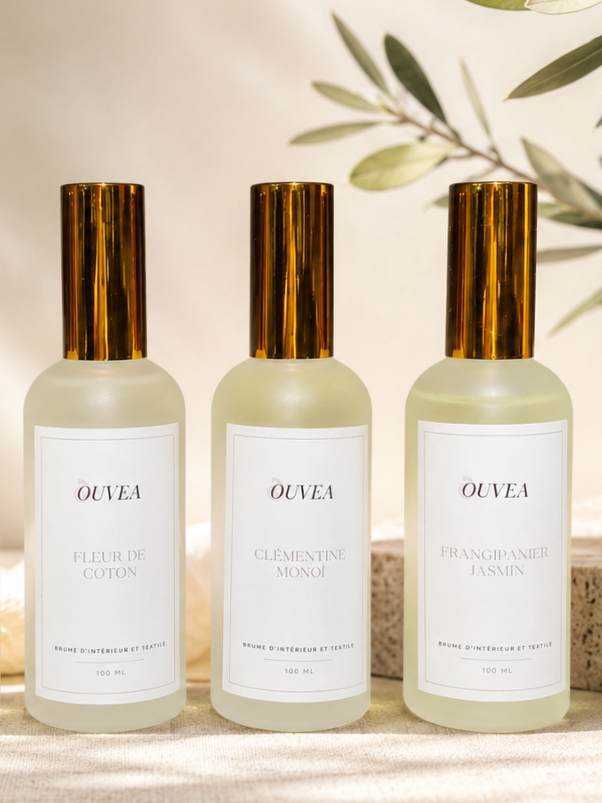 3 brumes d'intérieur et textile naturelles et parfums de grasse